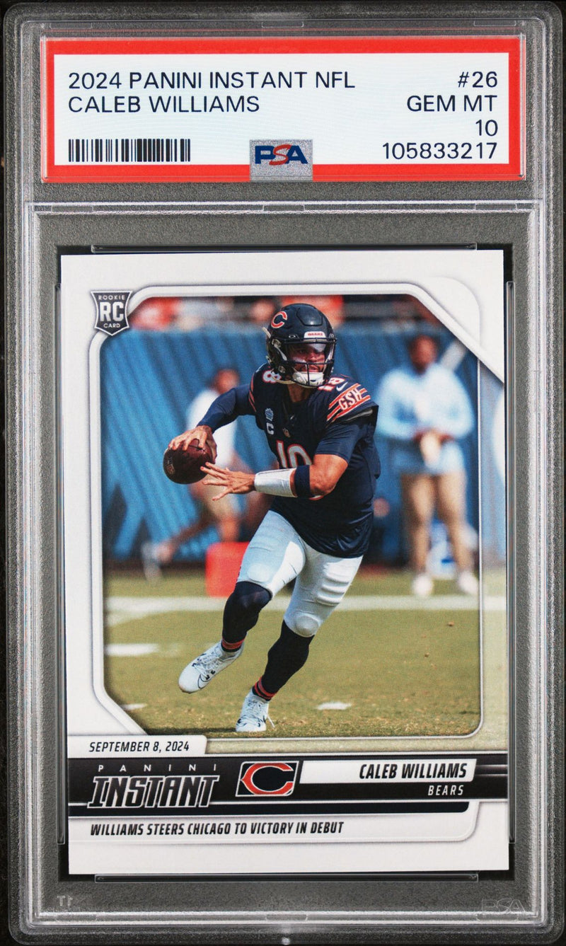 PSA 10 Caleb Williams 2024 Panini Instant #26 Victory in Debut Rookie Card Chicago Bears