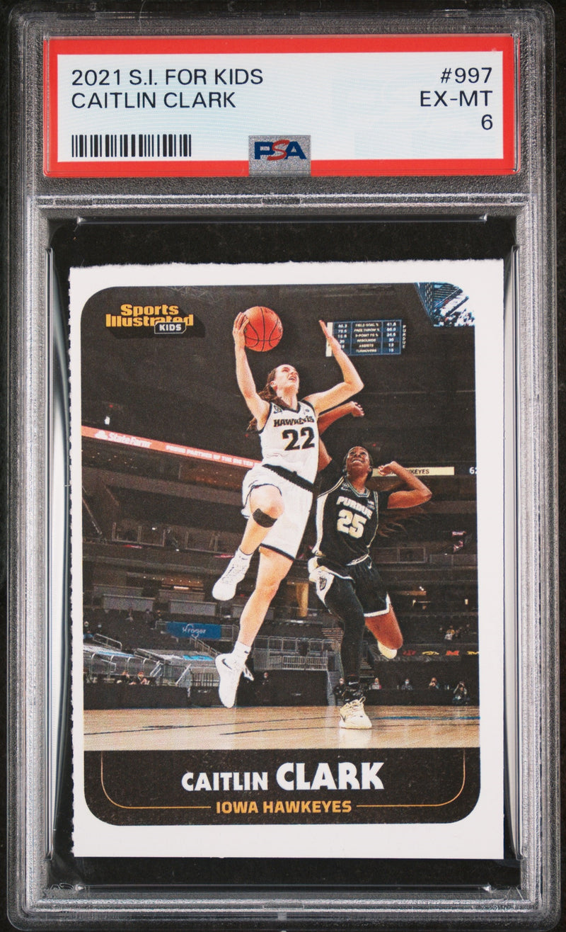 PSA 6 EX-MT Caitlin Clark 2011 S.I. for Kids #997 Rookie Card Iowa Hawkeyes SI