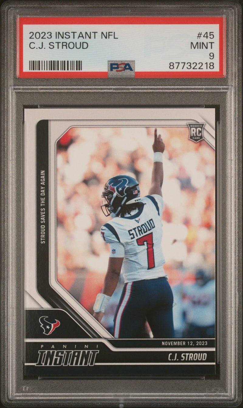 PSA 9 C.J. Stroud 2023 Panini Instant #45  Just 1419 Produced Rookie Card Houston Texans