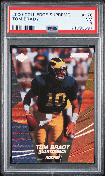 PSA 7 Tom Brady 2000 Edge Supreme #176 Rookie Card #1090/2000