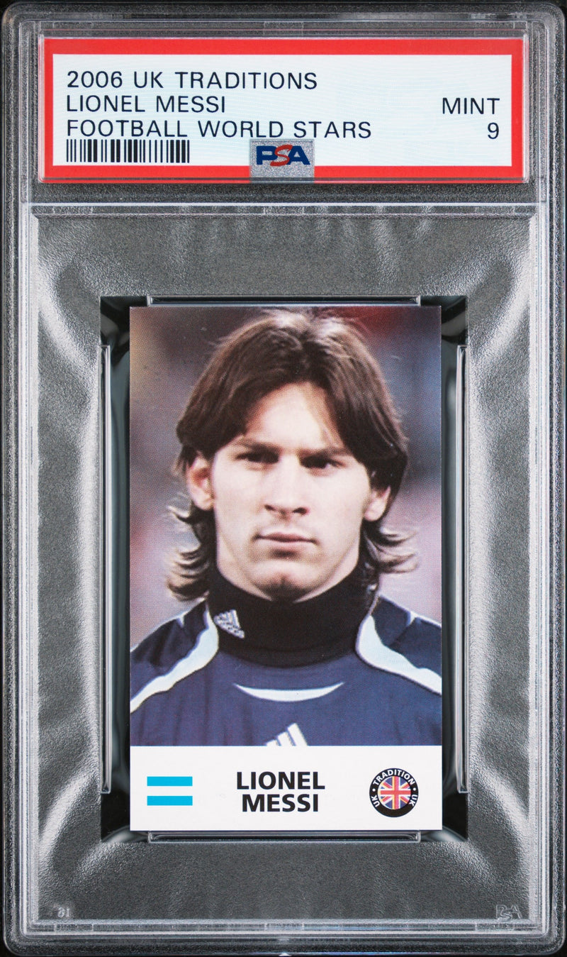PSA 9 Lionel Messi 2006 UK Traditions #0 Rare Trading Card Football World Stars