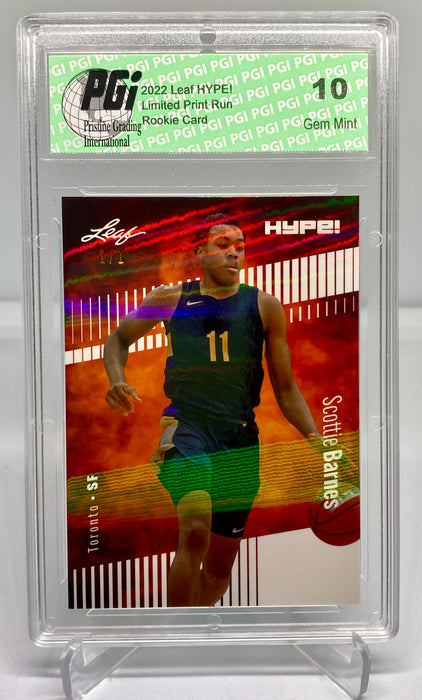 Scottie Barnes 2022 Leaf HYPE! #75A White Shimmer 1 of 1 Rookie Card PGI 10