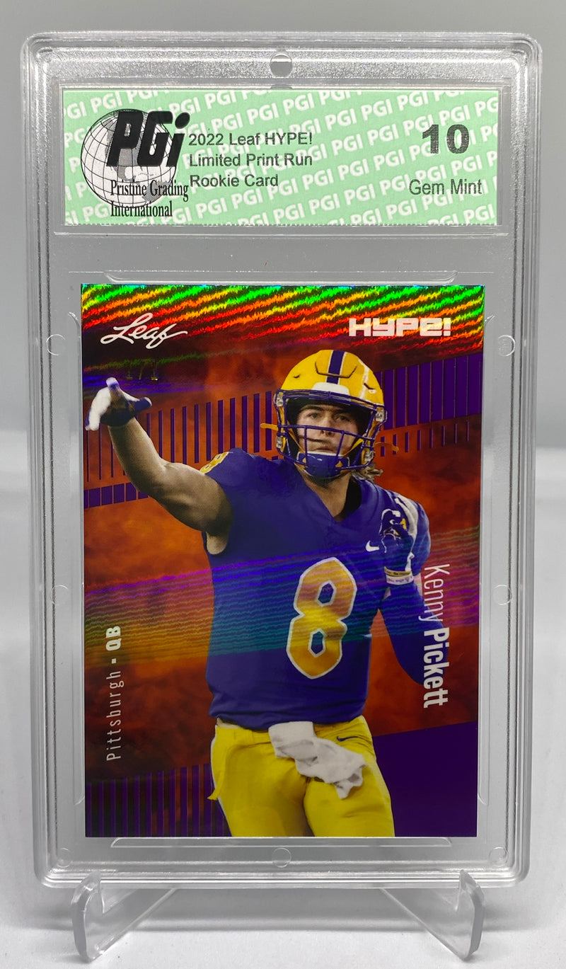 Kenny Pickett Rookie Card Pittsburgh PGI 10 Gem Mint Football Trading Card 2022 Leaf HYPE! #79 Purple Shimmer 1 of 1