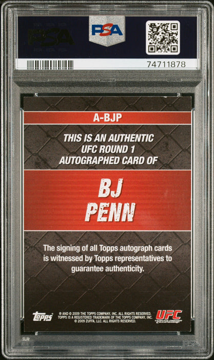 PSA 6 BJ Penn 2009 Topps UFC #A-BJP Auto Rookie Card