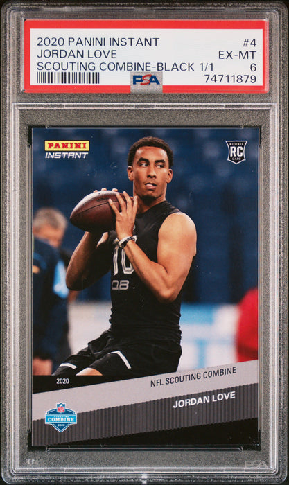 PSA 6 Jordan Love 2020 Panini Instant #4 Combine Black 1/1 Rookie Card