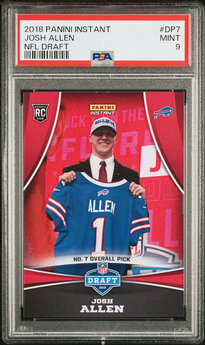 PSA 9 Josh Allen 2018 Panini Instant #DP7 NFL Draft Rookie Card