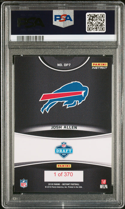 PSA 9 Josh Allen 2018 Panini Instant #DP7 NFL Draft Rookie Card