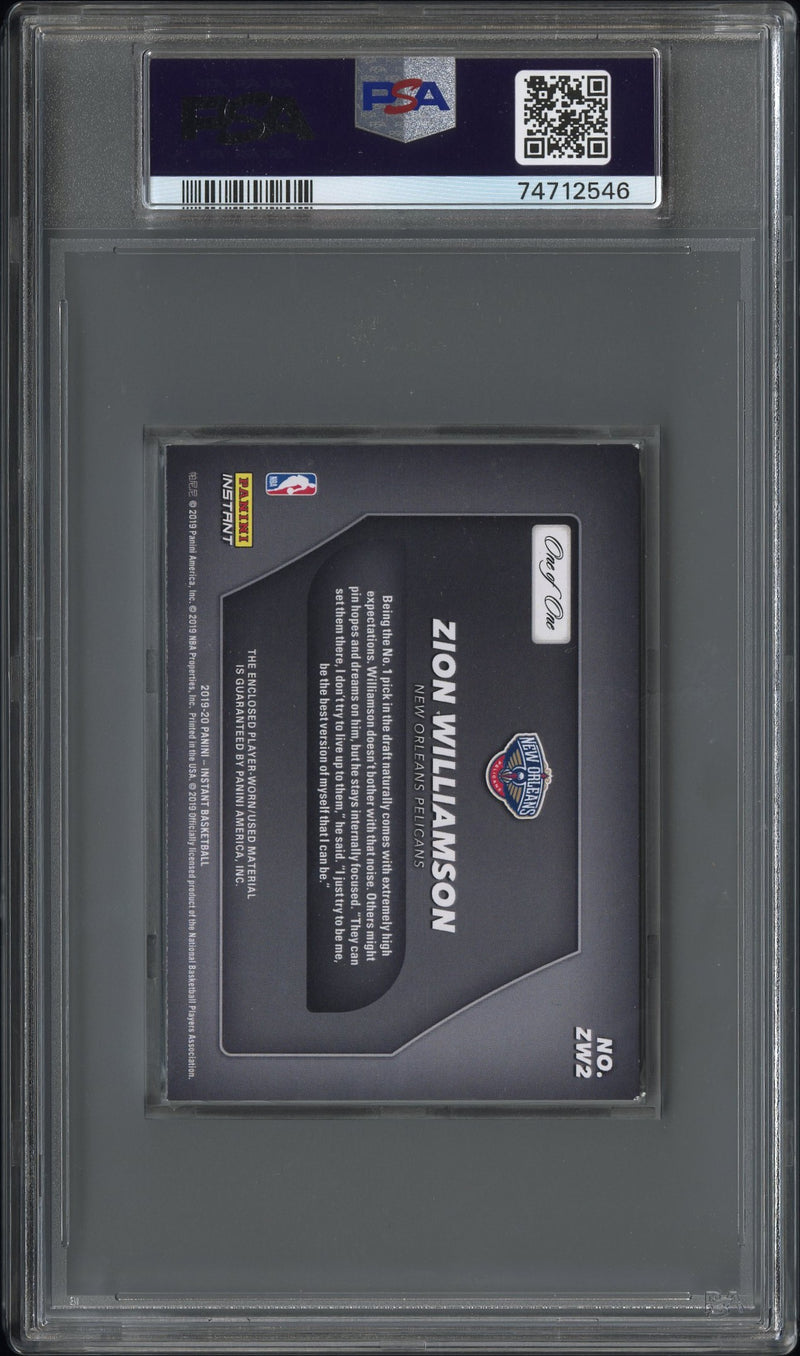 PSA 5 Zion Williamson 2019 Panini Instant #ZW2 Kicks Jumbo 1/1 Rookie Card