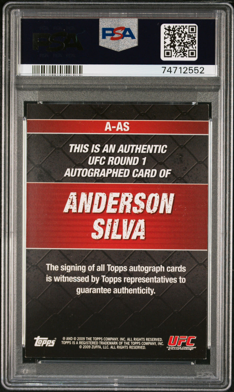 PSA 5 Anderson Silva 2009 Topps Round 1 UFC #A-AS Auto Rookie Card
