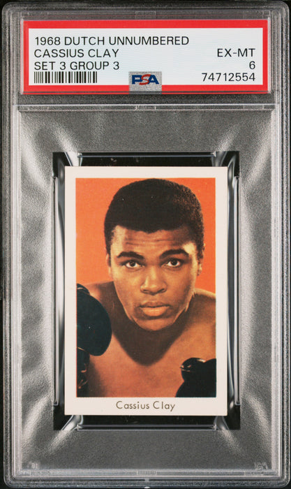 PSA 6 Cassius Clay/Muhammad Ali 1968 Dutch Swedish Candy Set 3 Rare Trading Card