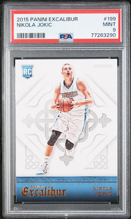 PSA 9 Nikola Jokic 2015 Panini Excalibur #199 Rookie Card