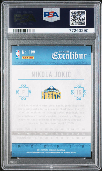 PSA 9 Nikola Jokic 2015 Panini Excalibur #199 Rookie Card