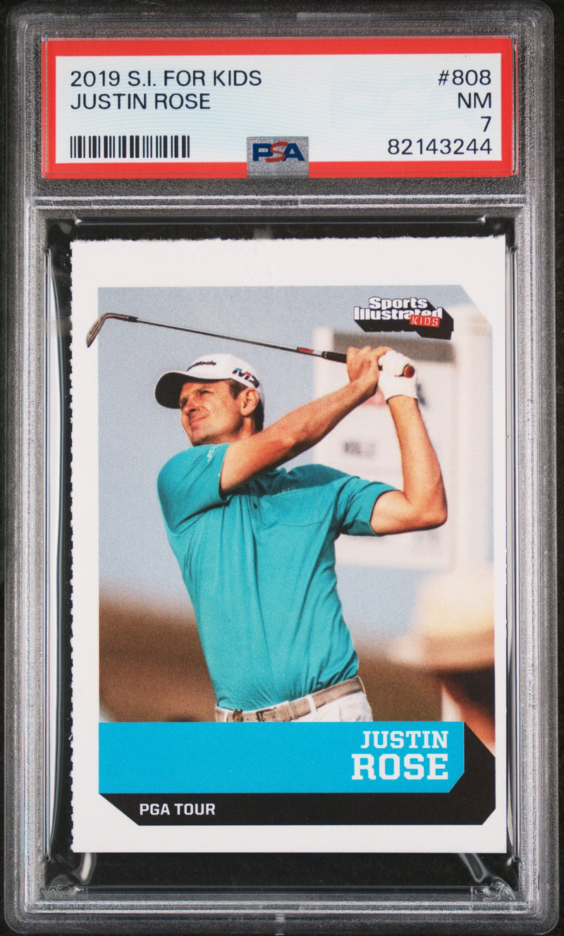 PSA 7 NM Justin Rose 2019 S.I. for Kids #808 Rookie Card PGA Tour