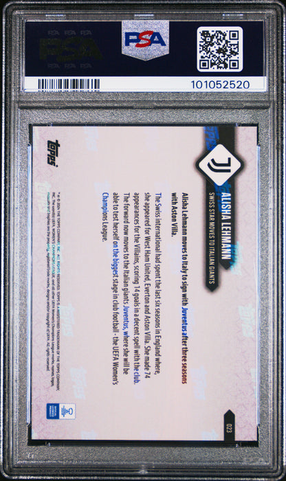 PSA 9 Alisha Lehmann 2023 Topps Now #23 Purple SP #79/99 Rare Trading Card