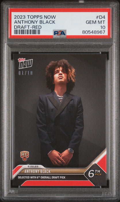 PSA 10 GEM-MT Anthony Black 2023 Topps Now #D4 Red SP The #1 of 10 Rookie Card