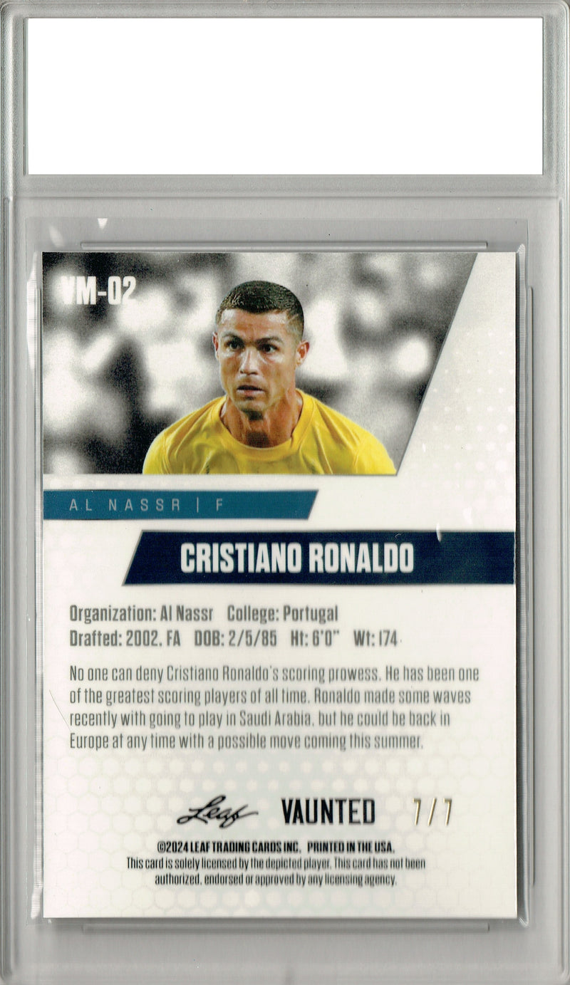 Certified Mint+ Cristiano Ronaldo 2024 Leaf Vaunted Metal #VM-02 Black 7 Made Rare Trading Card Portugal