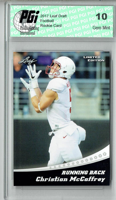 Christian McCaffrey 2017 Leaf Draft #12 Rookie Card PGI 10