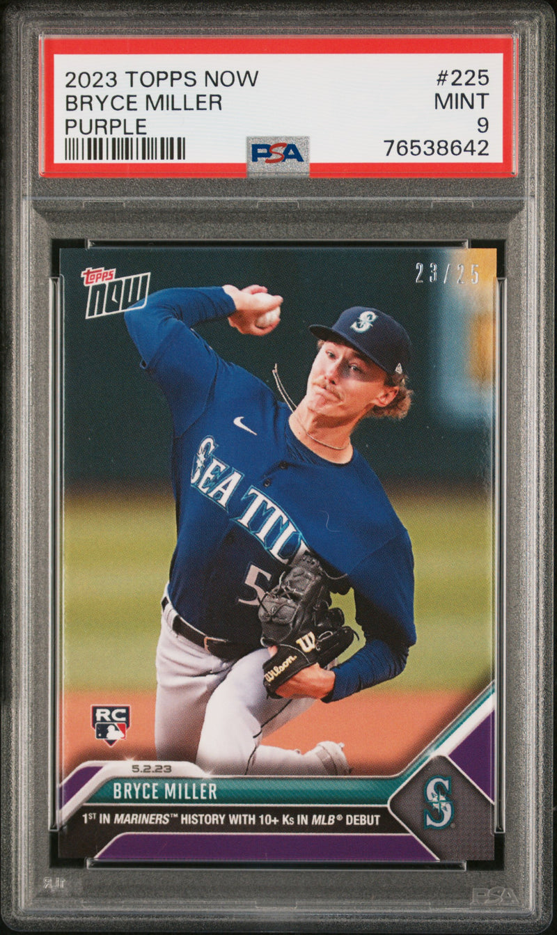 Bryce Miller PSA 9 2023 Topps Now #225 Rookie Card Purple #23/25