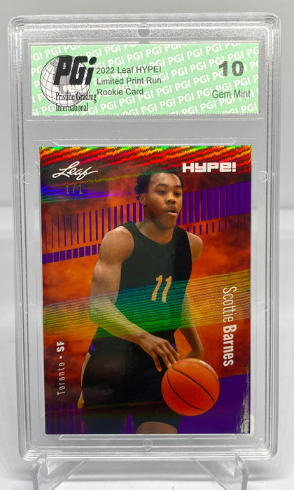 Scottie Barnes 2022 Leaf HYPE! #75 Purple Shimmer 1 of 1 Rookie Card PGI 10