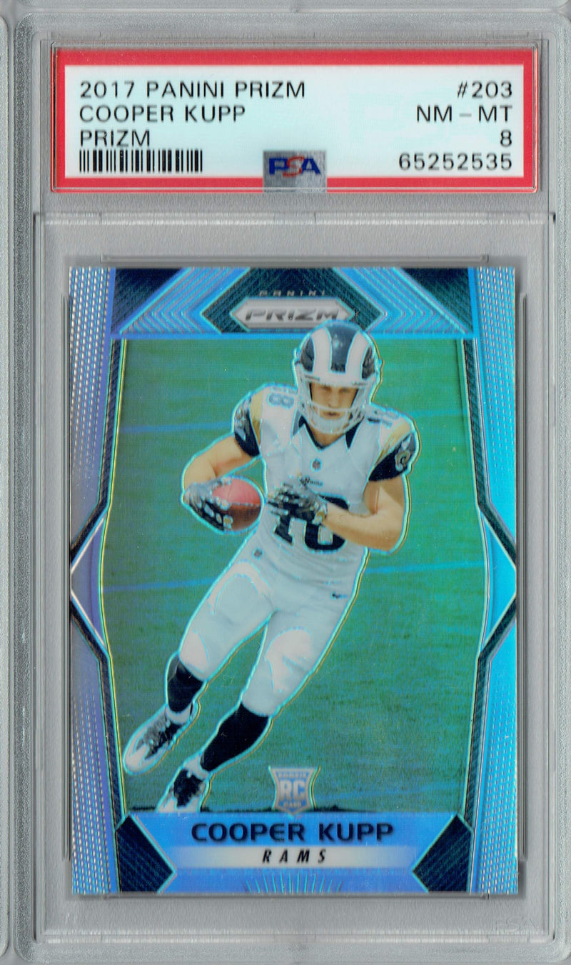 PSA 8 NM-MT Cooper Kupp 2017 Panini Prizm #203 Silver Rams Rookie Card Prizm