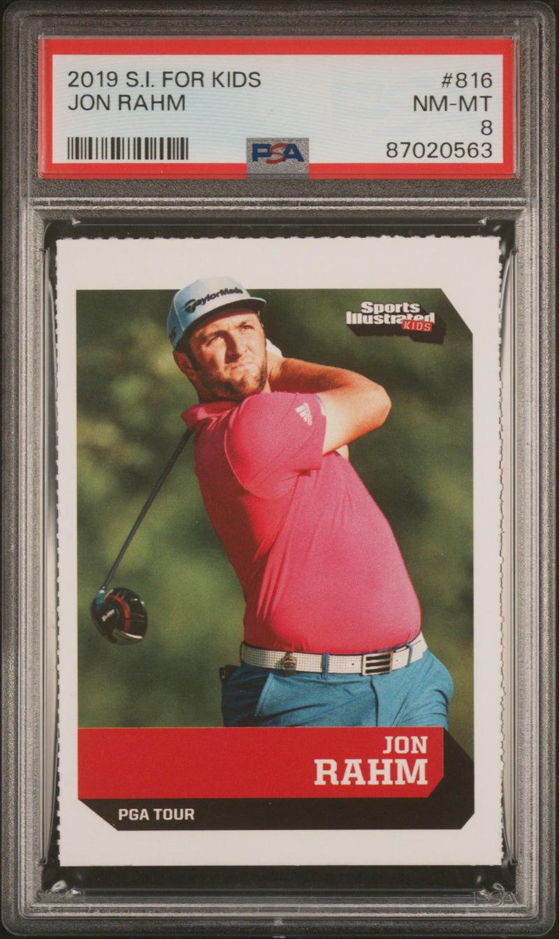PSA 8 Jon Rahm 2019 S.I. for Kids #816 Masters Champion Rookie Card