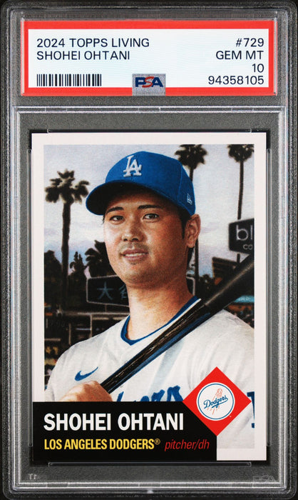 PSA 10 Shohei Ohtani 2024 Topps Living Set #729 Dodgers Rare Trading Card
