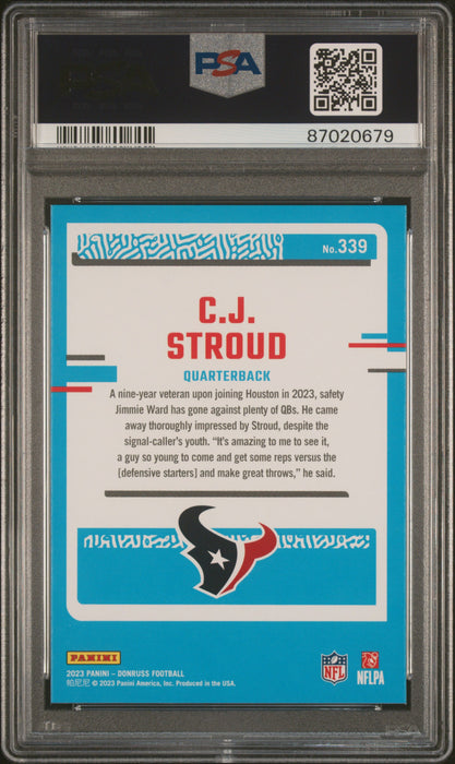 PSA 9 C.J. Stroud 2023 Donruss Football #339 Houston Texans Rookie Card
