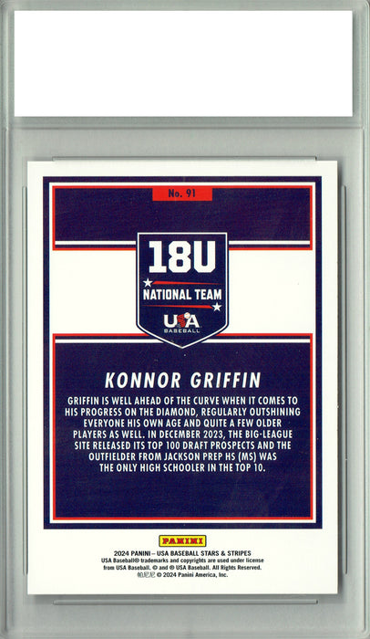 Konnor Griffin 2024 Panini #91 USA Stars & Stripes Rookie Card PGI 10