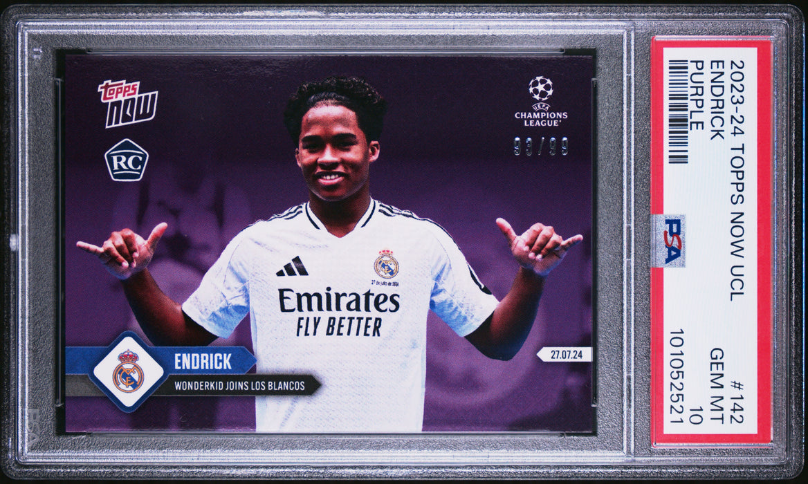 PSA 10 Endrick 2023 Topps Now #142 Purple SP #93/99 Rookie Card