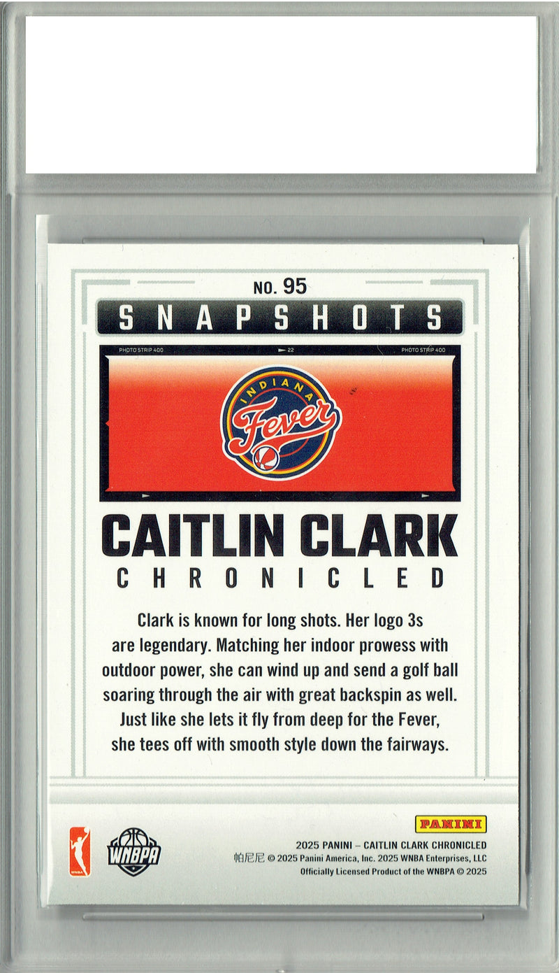 Certified Mint+ Caitlin Clark 2025 Chronicles #95 Silver Holo Foil Rare Trading Card Indiana Fever