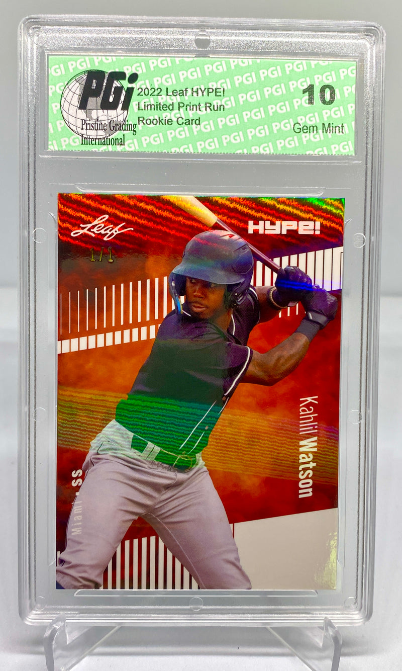 Kahlil Watson 2022 Leaf HYPE! #69 White Shimmer 1 of 1 Rookie Card PGI 10