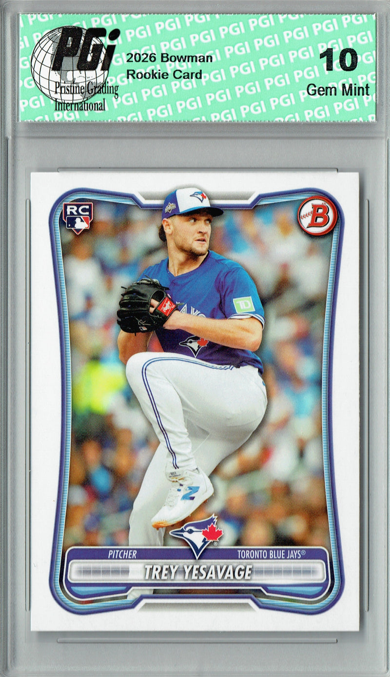 Trey Yesavage Rookie Card 2026 Bowman #41 Toronto Blue Jays PGI 10 Gem Mint
