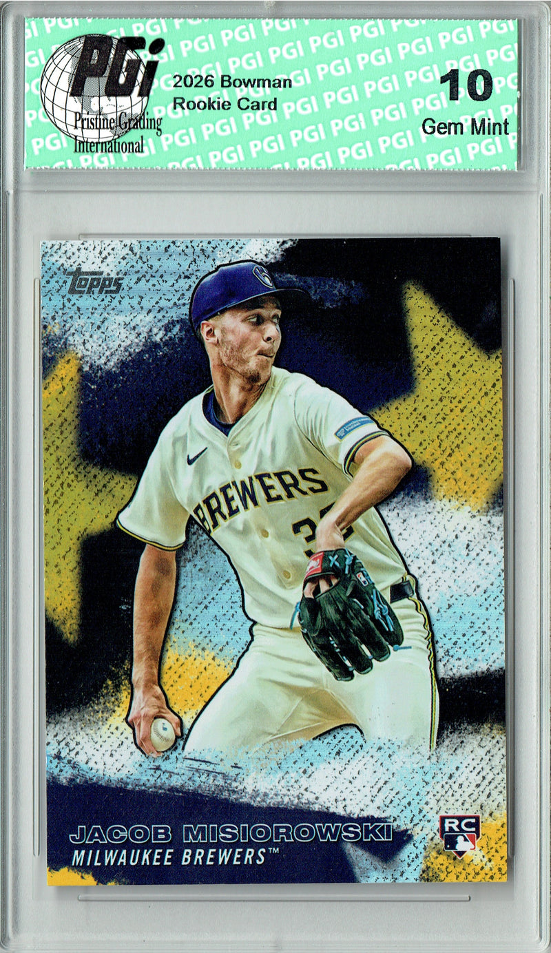 Jacob Misiorowski Rookie Card Milwaukee Brewers Baseball Trading Card 2026 Topps #SMLB-26 PGI 10 Gem Mint Stars of MLB