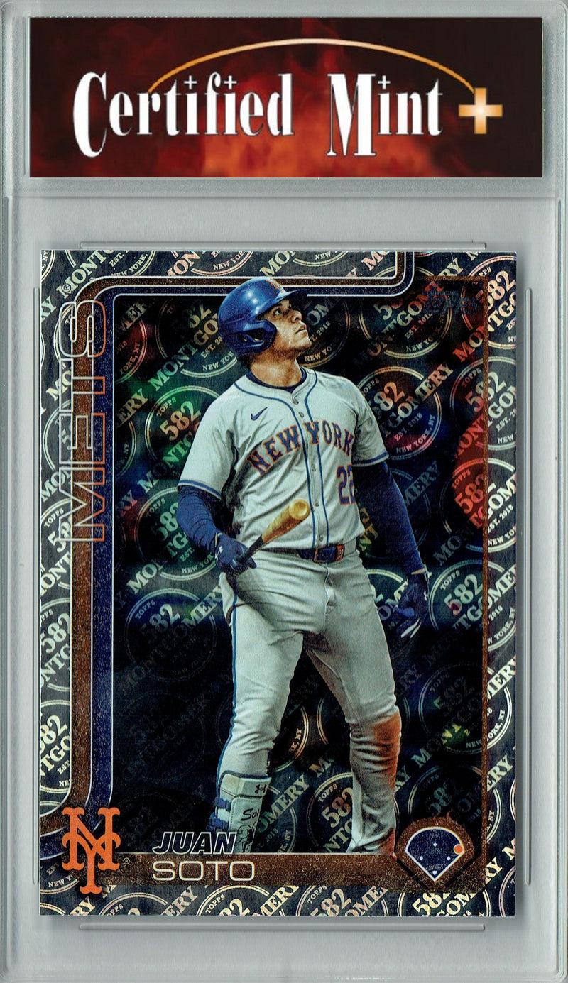 Certified Mint+ Juan Soto 2025 Topps 582 Montgomery #700 Foil SP Rare Trading Card New York Mets