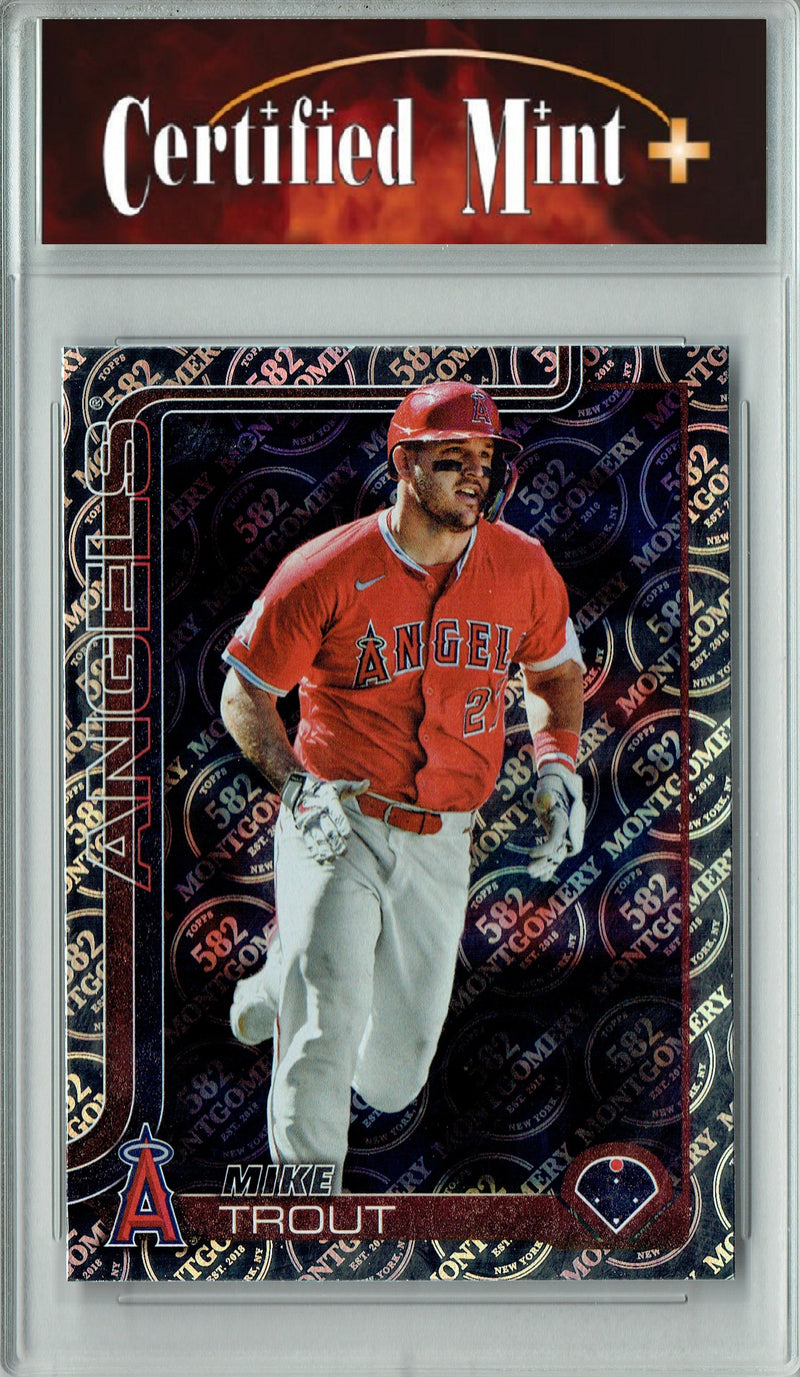 Certified Mint+ Mike Trout 2025 Topps 582 Montgomery #200 Foil SP Rare Trading Card Los Angeles Angels