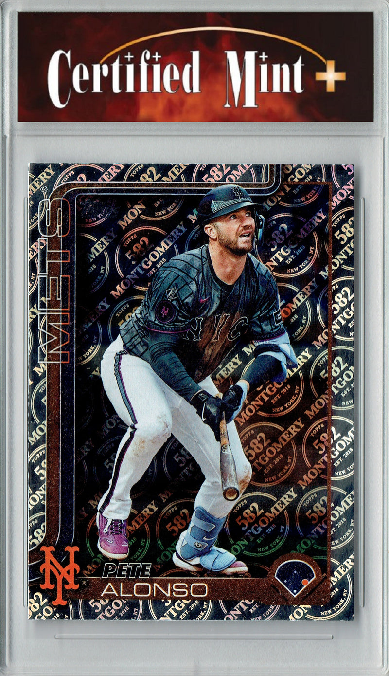Certified Mint+ Pete Alonso 2025 Topps 582 Montgomery #550 Foil SP Rare Trading Card New York Mets