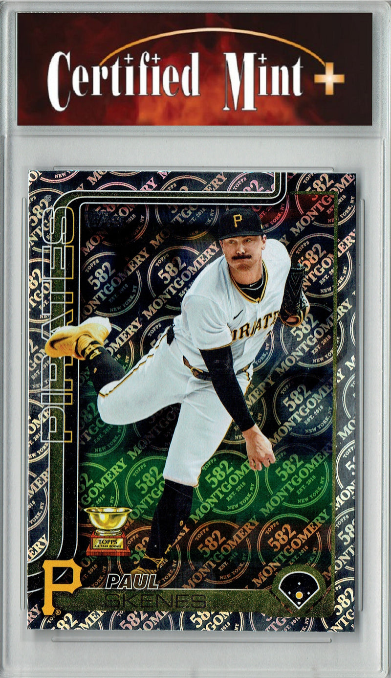 Certified Mint+ Paul Skenes 2025 Topps 582 Montgomery #98 Foil SP Rare Trading Card Pittsburgh Pirates