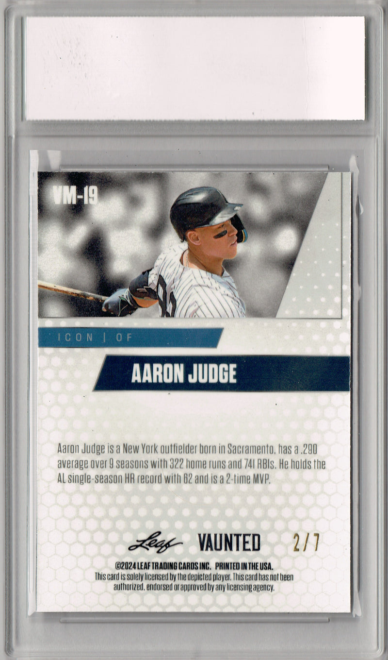 Aaron Judge 2024 Leaf Vaunted Metal #VM-19 Black 7 Made Rare Card PGI 10