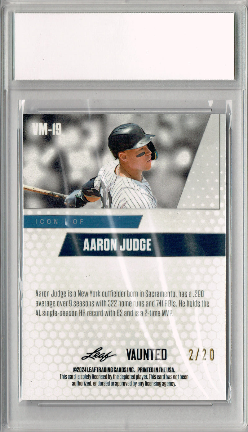 Aaron Judge 2024 Leaf Vaunted Metal #VM-19 Blue 20 Made Rare Card PGI 10