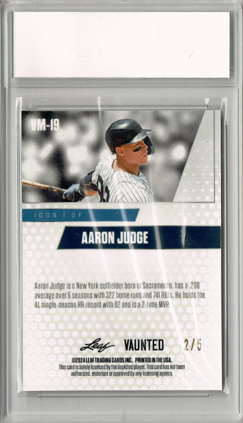 Certified Mint+ Aaron Judge 2024 Leaf Vaunted Metal #VM-19 Green 5 Made Rare Card New York Yankees