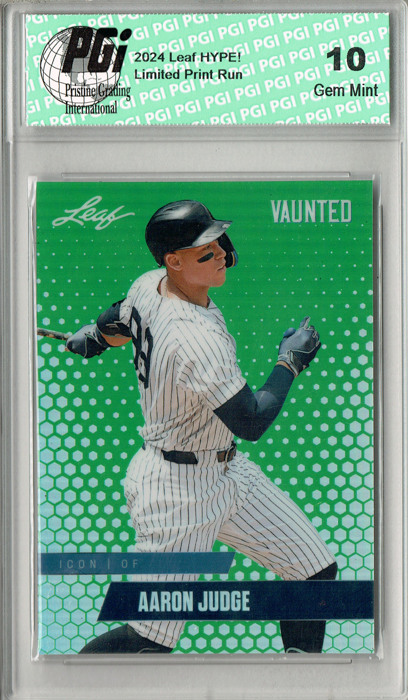 Aaron Judge 2024 Leaf Vaunted Metal #VM-19 Green 5 Made Rare Card PGI 10