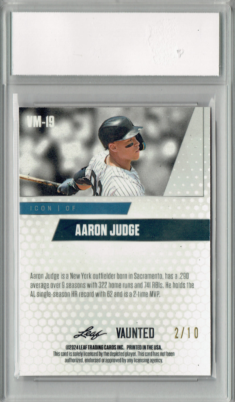 Certified Mint+ Aaron Judge 2024 Leaf Vaunted Metal #VM-19 Pink 10 Made Rare Card New York Yankees