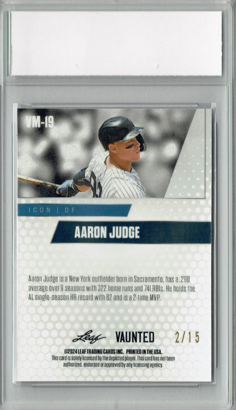 Certified Mint+ Aaron Judge 2024 Leaf Vaunted Metal #VM-19 Purple 15 Made Rare Card New York Yankees