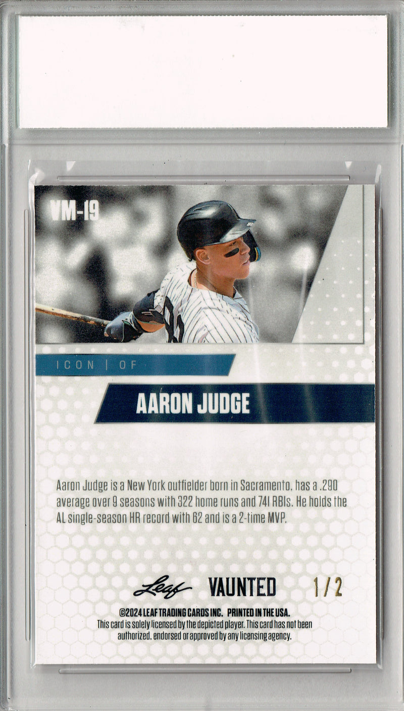 Aaron Judge 2024 Leaf Vaunted Metal #VM-19 Red #1 of 2 Made Rare Card PGI 10