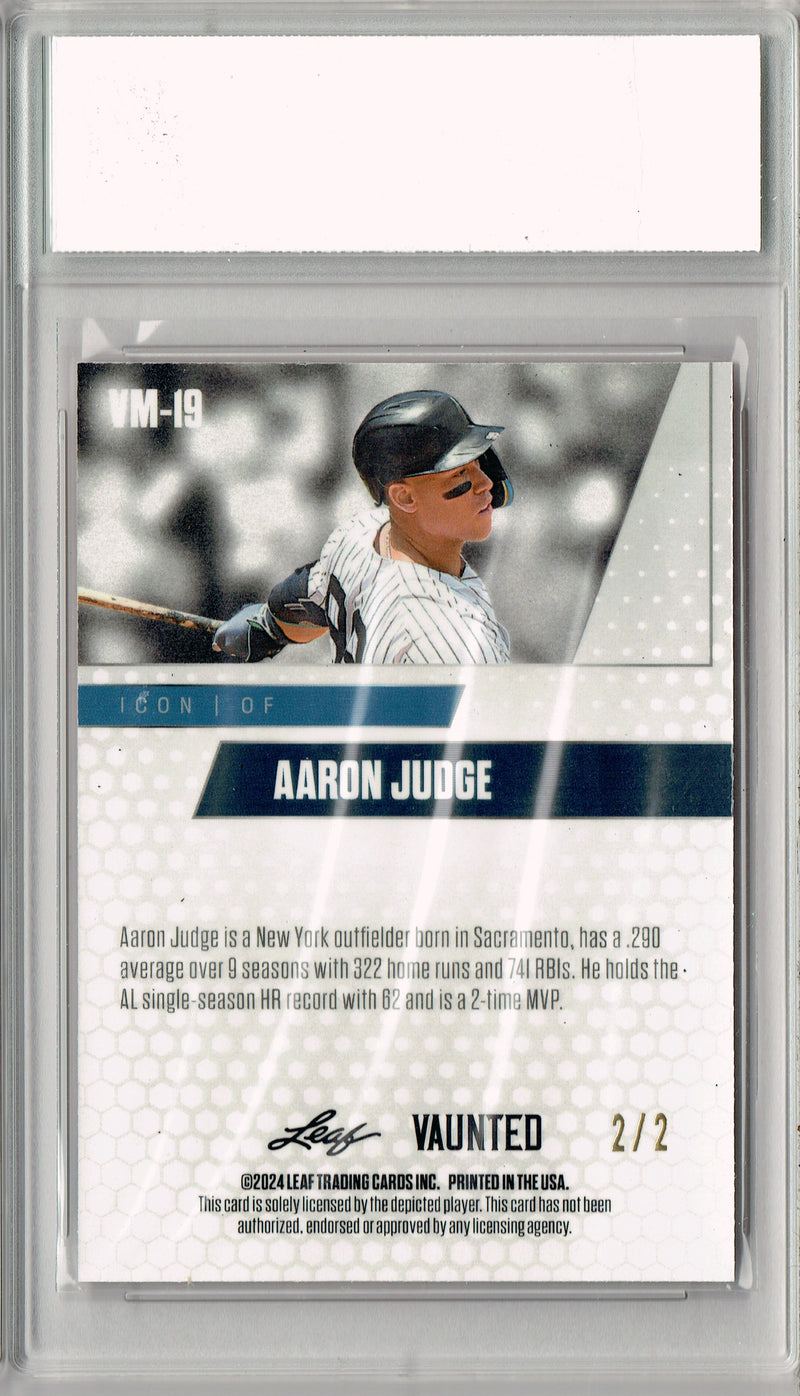 Certified Mint+ Aaron Judge 2024 Leaf Vaunted Metal #VM-19 Red #2/2 Made Rare Card 2024
