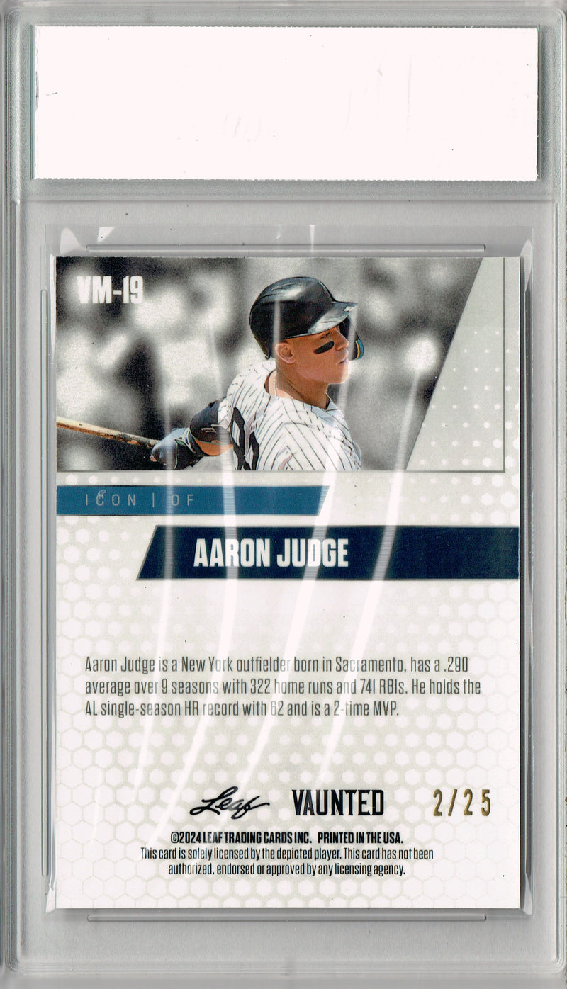 Aaron Judge 2024 Leaf Vaunted Metal #VM-19 Silver 25 Made Rare Card PGI 10