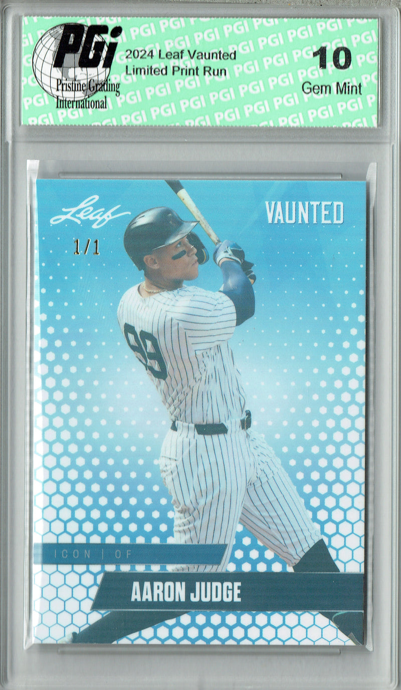 Aaron Judge 2024 Leaf Vaunted #V-21 White Shimmer 1 of 1 Rare Trading Card PGI 10