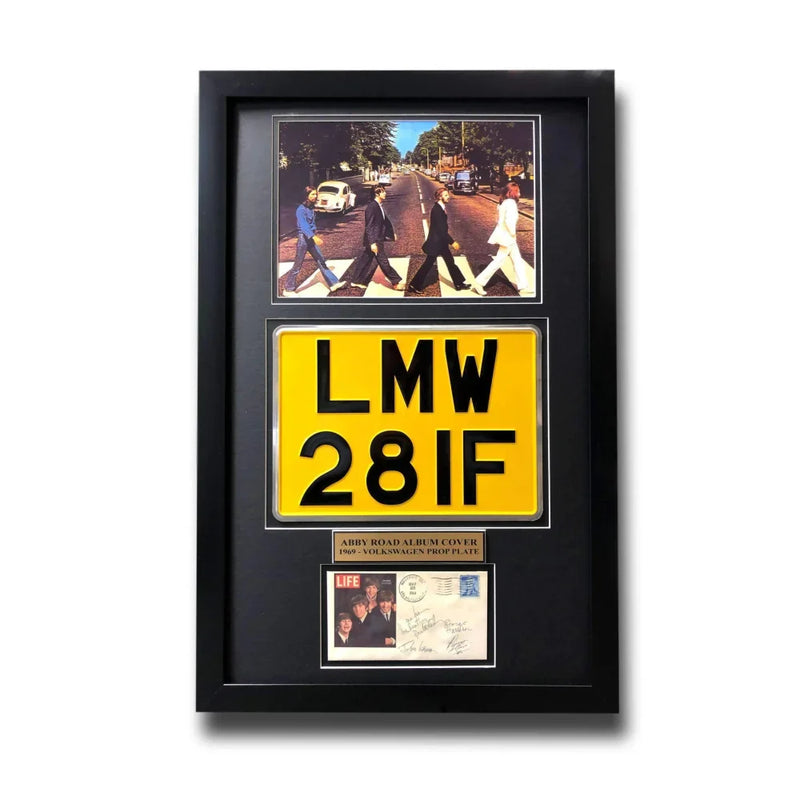 "Abbey Road" the Beatles Album Cover Car License Plate Framed Collage
