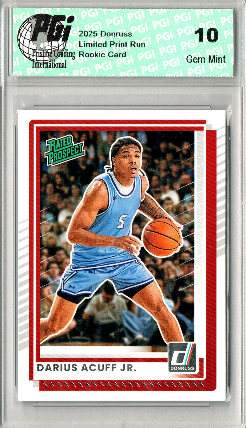 Darius Acuff Jr Rookie Card 2025 Donruss #63, PGI 10, Sacramento Kings Basketball