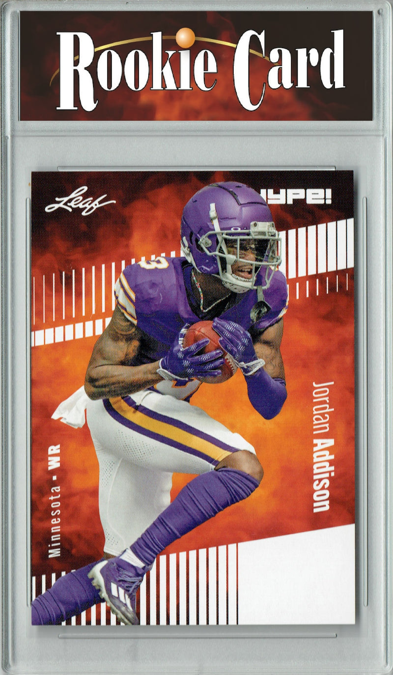 Jordan Addison Rookie Card Minnesota Football Trading Card 2023 Leaf HYPE! #127A Only 5000 Made!  Certified Mint+